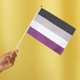手持ちアセクシュアルフラッグ　Asexual Flag